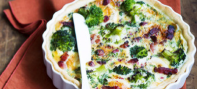 Quiche au brocoli, chèvre et lardons fumés Image 1